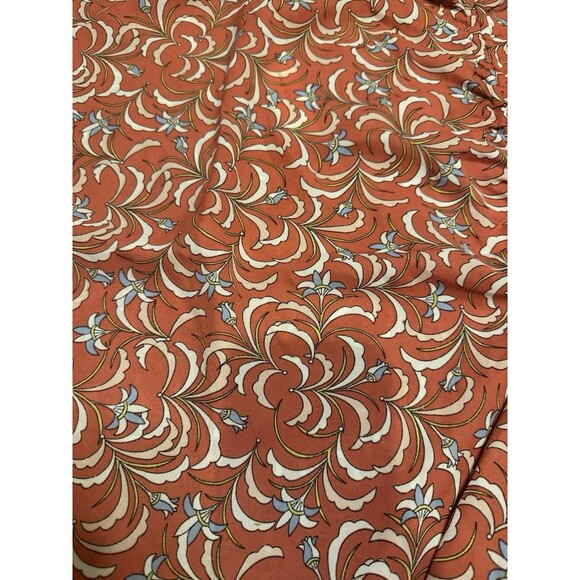 New With Tag MAX STUDIO Large Fun & Flirty Ruched Ruffle Pink Blue Floral Skirt - Picture 5 of 6